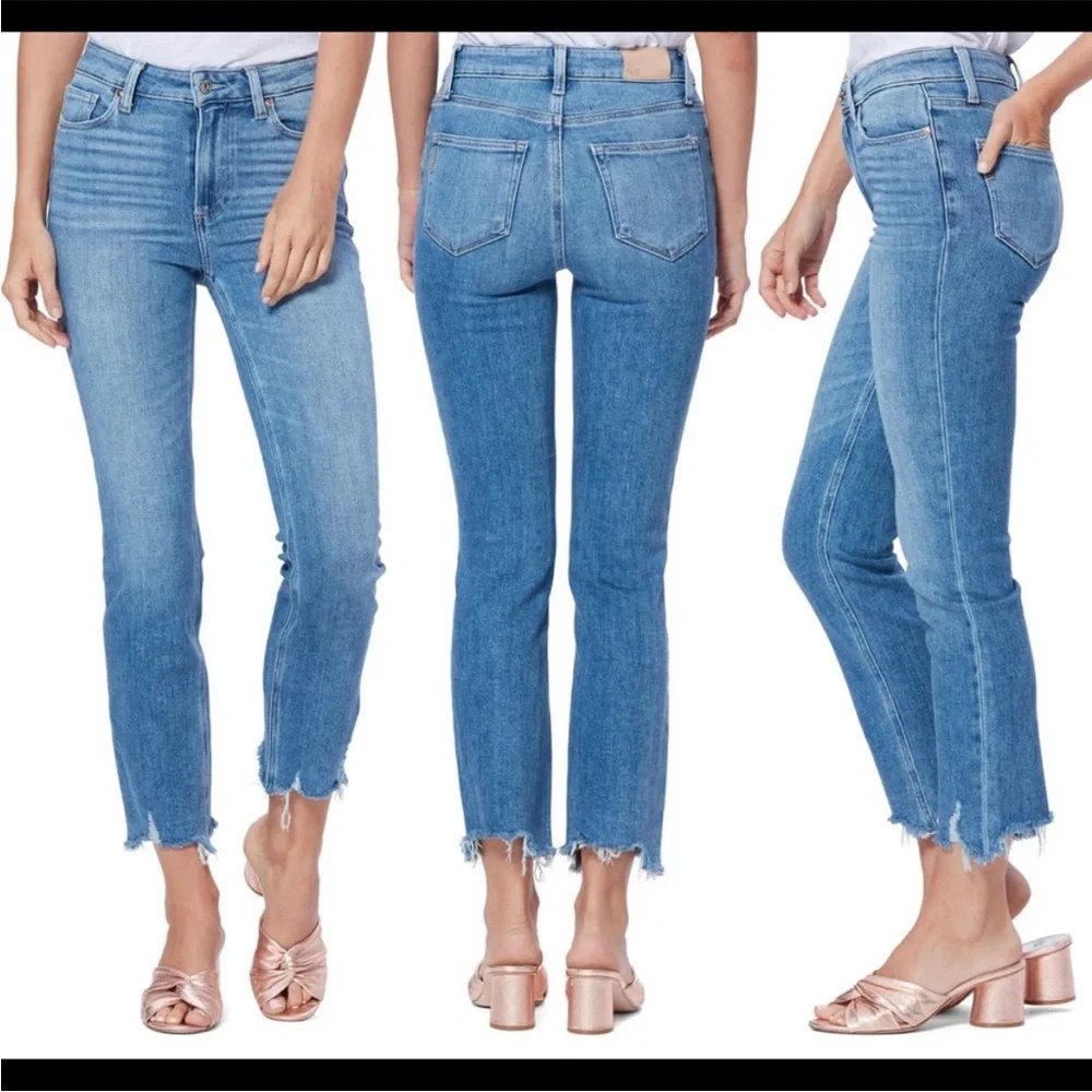 Paige Cindy Mel Destroyed hem Jeans Straight Size 30 - Picture 7 of 14